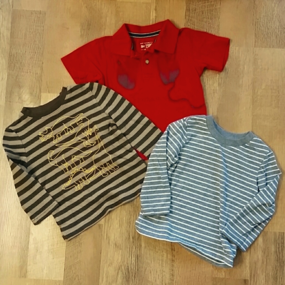 3 Pack Boy‎ 2T Striped and Headphones Shirts- Children's Place and Circo